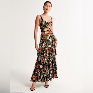 Abercrombie & Fitch tiered floral maxi dress
